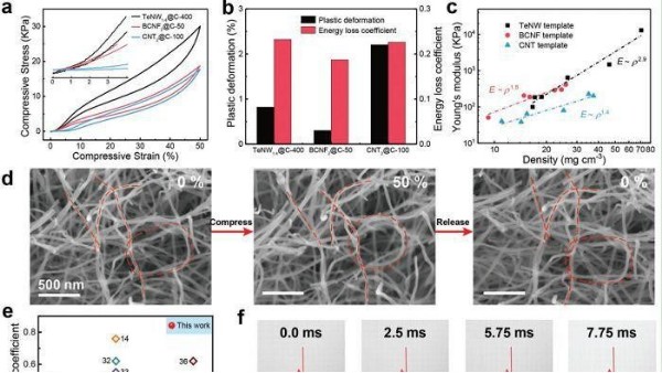 超彈性抗疲勞碳納米纖維氣凝膠研制成功